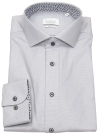 Eterna Hemd - Slim Fit - Haifischkragen - Struktur - Kontrastknöpfe - hellgrau - ohne OVP