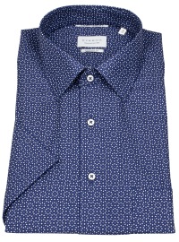 Eterna Kurzarmhemd - Comfort Fit - Kentkragen - dunkelblau / weiß