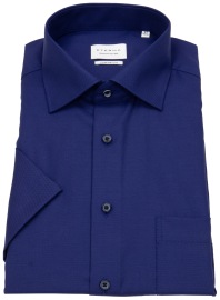 Eterna Kurzarmhemd - Comfort Fit - Kentkragen - Struktur - blau