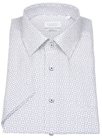 Eterna Kurzarmhemd - Comfort Fit - Kentkragen - weiß / dunkelblau