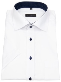 Eterna Kurzarmhemd - Comfort Fit - Oxford - Kontrastknöpfe - weiß - ohne OVP