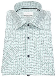 Eterna Kurzarmhemd - Comfort Fit - Print - grün / blau / weiß