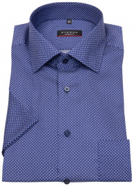 Eterna Kurzarmhemd - Modern Fit - Kentkragen - blau / weiß