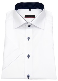 Eterna Kurzarmhemd - Modern Fit - Oxford - Kontrastknöpfe - weiß - ohne OVP