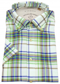 Eterna Kurzarmhemd - Regular Fit - Button Down - We Care - kariert