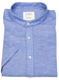 Eterna Kurzarmhemd - Regular Fit - Stehkragen - blau