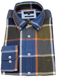 Fynch-Hatton Hemd - Casual Fit - Button Down - kariert - deep forest