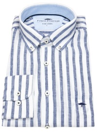 Fynch-Hatton Leinenhemd - Casual Fit - Button Down - Streifen - blau / weiß - ohne OVP