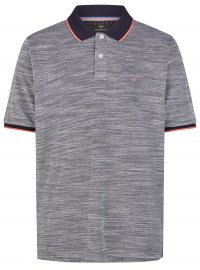 Fynch-Hatton Poloshirt - Casual Fit - Piqué - Kontrastkragen - blau