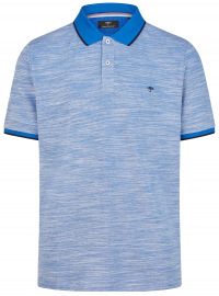 Fynch-Hatton Poloshirt - Casual Fit - Piqué - Kontrastkragen - hellblau