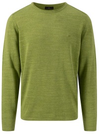 Fynch-Hatton Pullover - Casual Fit - Rundhals-Ausschnitt - grün