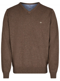 Fynch-Hatton Pullover - Casual Fit - V-Ausschnitt - braun