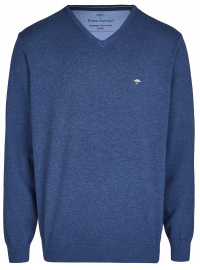 Fynch-Hatton Pullover - Casual Fit - V-Ausschnitt - dunkelblau