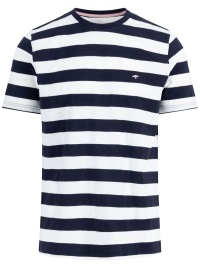 Fynch-Hatton T-Shirt - Casual Fit - Rundhals - Streifen - dunkelblau / weiß