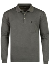 Hajo Poloshirt - Regular Fit - Langarm - Softknit - anthrazit