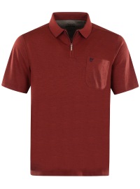 Hajo Poloshirt - Regular Fit - Softknit - Reissverschluss - dunkelrot