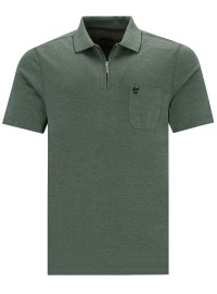 Hajo Poloshirt - Regular Fit - Softknit - Reissverschluss - grün