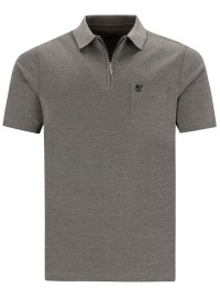 Hajo Poloshirt - Regular Fit - Softknit - Reissverschluss - taupe