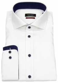 Hatico Shirt - Modern Fit - Patch - Contrast Buttons - White