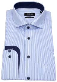Hatico Hemd - Regular Fit - Kontrastknöpfe - Streifen - hellblau weiß - ohne OVP