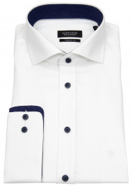 Hatico Shirt - Regular Fit - Patch - Contrast Buttons - White