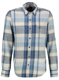 Lerros Hemd - Regular Fit - Button Down Kragen - kariert - blau / weiß