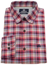 Lerros Hemd - Regular Fit - Kentkragen - kariert - rot