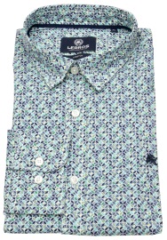 Lerros Hemd - Regular Fit - Under Button Down - grün / blau