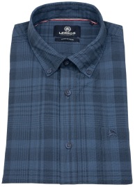 Lerros Short Sleeve Shirt - Regular Fit - Button Down - Checked - Blue