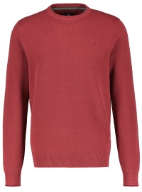 Lerros Pullover - Modern Fit - Rundhals-Ausschnitt - Struktur - rot