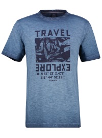 Lerros T-Shirt - Regular Fit - Rundhals - Travel - blau