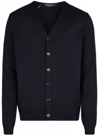 MAERZ Muenchen Cardigan - Modern Fit - Merinowolle - dunkelblau
