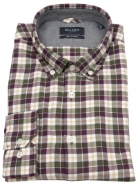 MAERZ Muenchen Hemd - Modern Fit - Button Down - leichter Flanell - kariert