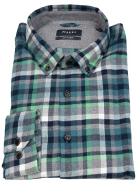 MAERZ Muenchen Hemd - Modern Fit - Button Down - leichter Flanell - mehrfarbig kariert - ohne OVP