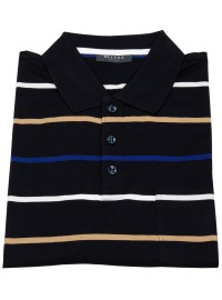 MAERZ Muenchen Poloshirt - Regular Fit - Streifen - dunkelblau