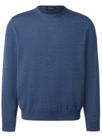 MAERZ Muenchen Pullover - Comfort Fit - Rundhals - Merinowolle - blau