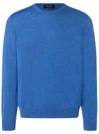 MAERZ Muenchen Pullover - Comfort Fit - Rundhals - Merinowolle - blau