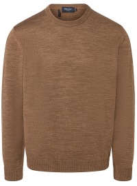 MAERZ Muenchen Pullover - Comfort Fit - Rundhals - Merinowolle - braun - ohne OVP