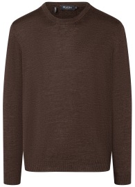 MAERZ Muenchen Pullover - Comfort Fit - Round-neck - Merinowool - Dark Brown