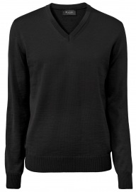 MAERZ Muenchen Pullover - Comfort Fit - V-Ausschnitt - Merinowolle - anthrazit