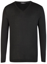 MAERZ Muenchen Pullover - Modern Fit - V-Ausschnitt - schwarz