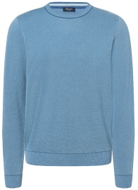 MAERZ Muenchen Pullover - Regular Fit - Rundhals - Bio-Baumwolle - blau