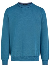 MAERZ Muenchen Pullover - Regular Fit - Rundhals - Bio-Baumwolle - türkis