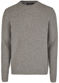 MAERZ Muenchen Pullover - Regular Fit - Rundhals - Merinowolle - grau