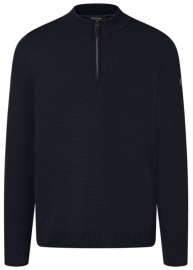 MAERZ Muenchen Pullover - Regular Fit - Troyerkragen - Struktur - dunkelblau