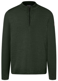 MAERZ Muenchen Pullover - Regular Fit - Troyerkragen - Struktur - dunkelgrün