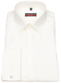 Marvelis Gala Shirt - Body Fit - Kent Collar - Double Cuff - Light Beige