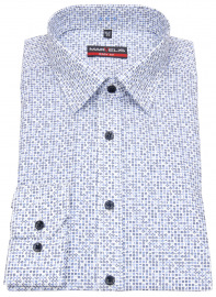 Marvelis Hemd - Body Fit - Kontrastknöpfe - blau / weiß