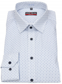 Marvelis Hemd - Body Fit - Kontrastknöpfe - Print - blau