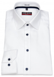 Marvelis Hemd - Body Fit - Patch - Twill - extra blickdicht - weiß